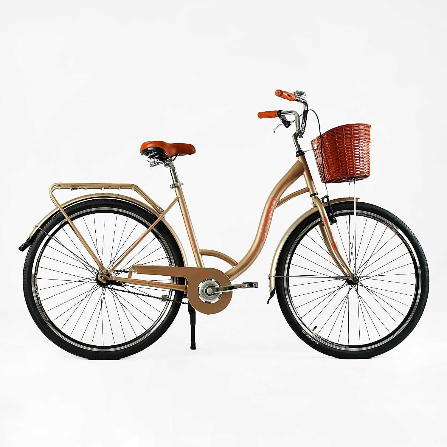 Велосипед міський Corso Fortuna 28`одношвидкісний 20 корзина, багажник