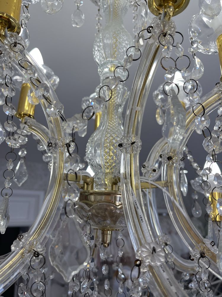 Candeeiro de Teto, lustre clássico com cristais – 12 Lâmpadas