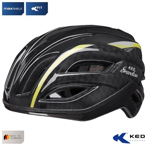 Kask rowerowy KED GRAVELON Szachownica czarna Szosa "M" (52-58cm)