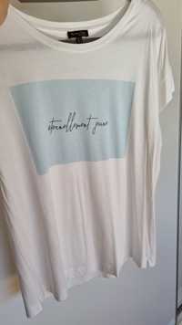 T-shirt branca com mensagem, da Massimo Dutti