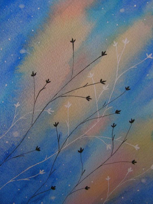 Akwarela "Blask poranka" - oprawiona