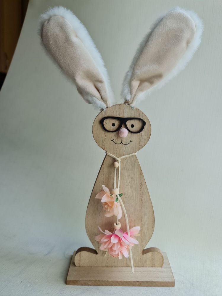 Декор Заєць Кролик в окулярах дерево новий