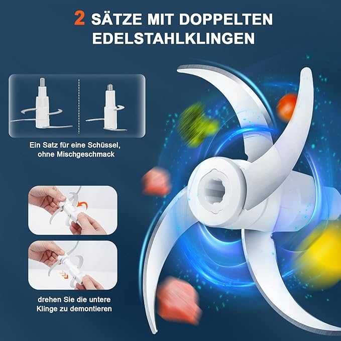 Rozdrabniacz elektryczny, 0,6 l + 2 l