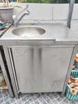 Bancada inox com lava mãos