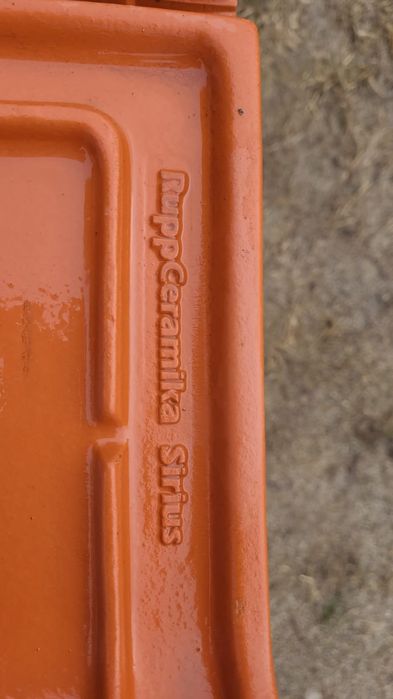 Dachówka ceglasta miedziana ceramiczna  gąsiory super stan Brass ruppC