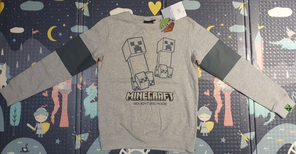 Bluza Minecraft Nowa z metką 158 cm - 164 cm szara