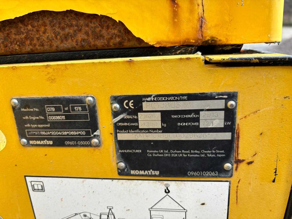 Koparka Komatsu PC138US-8 z 2013r.waga 14300kg NIE ,PC27,PC20,PC16