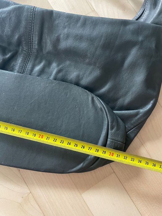 Torebka damska worek szara skórzana skóra naturalna