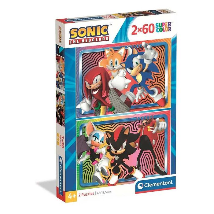 Puzzle Clementoni Sonic The Hedgehog SuperColor 27x18,5cm 2x60 peças
