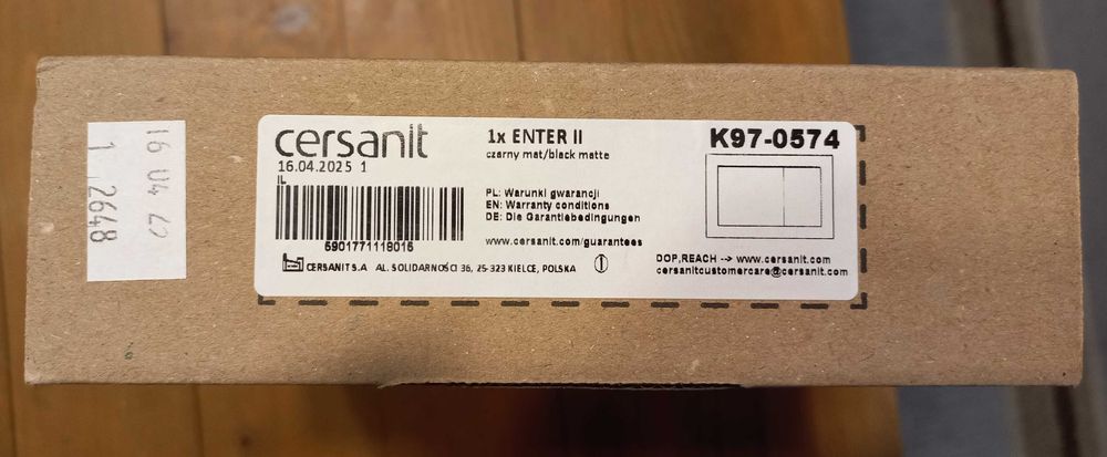 Przycisk spłukujący Cersanit Enter II czarny mat