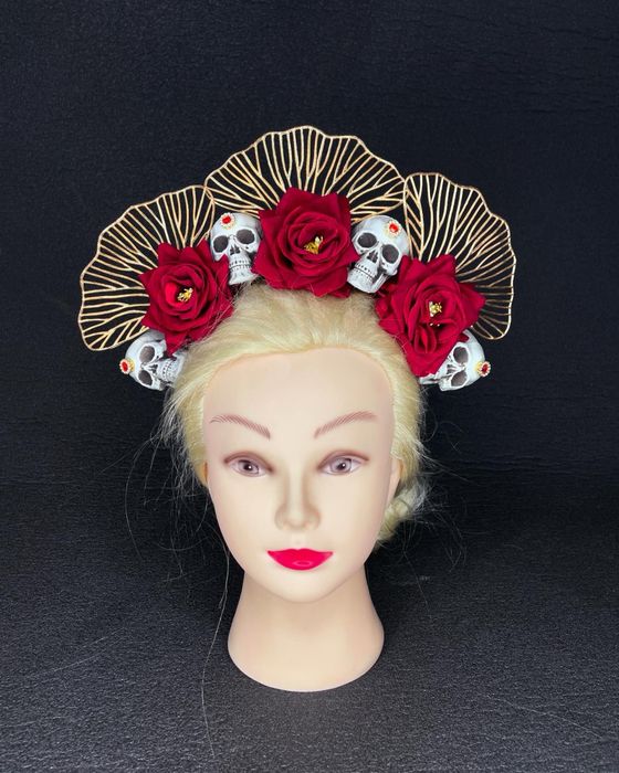 Корона обруч на голову Хелоуін Санта Муерте Хеловін Helloween Хеллоуин