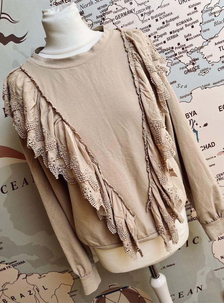 Włoska bluza koronka S-L