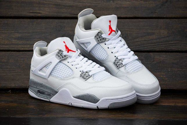 Кроссовки Nike Air Jordan Retro 4 White\Grey Oreo
