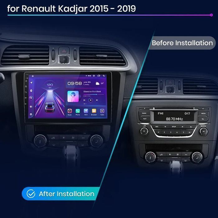 Radio dla Renault Kadjar 2015 - 2019 CarPlay i Android Auto (1GB-32GB)