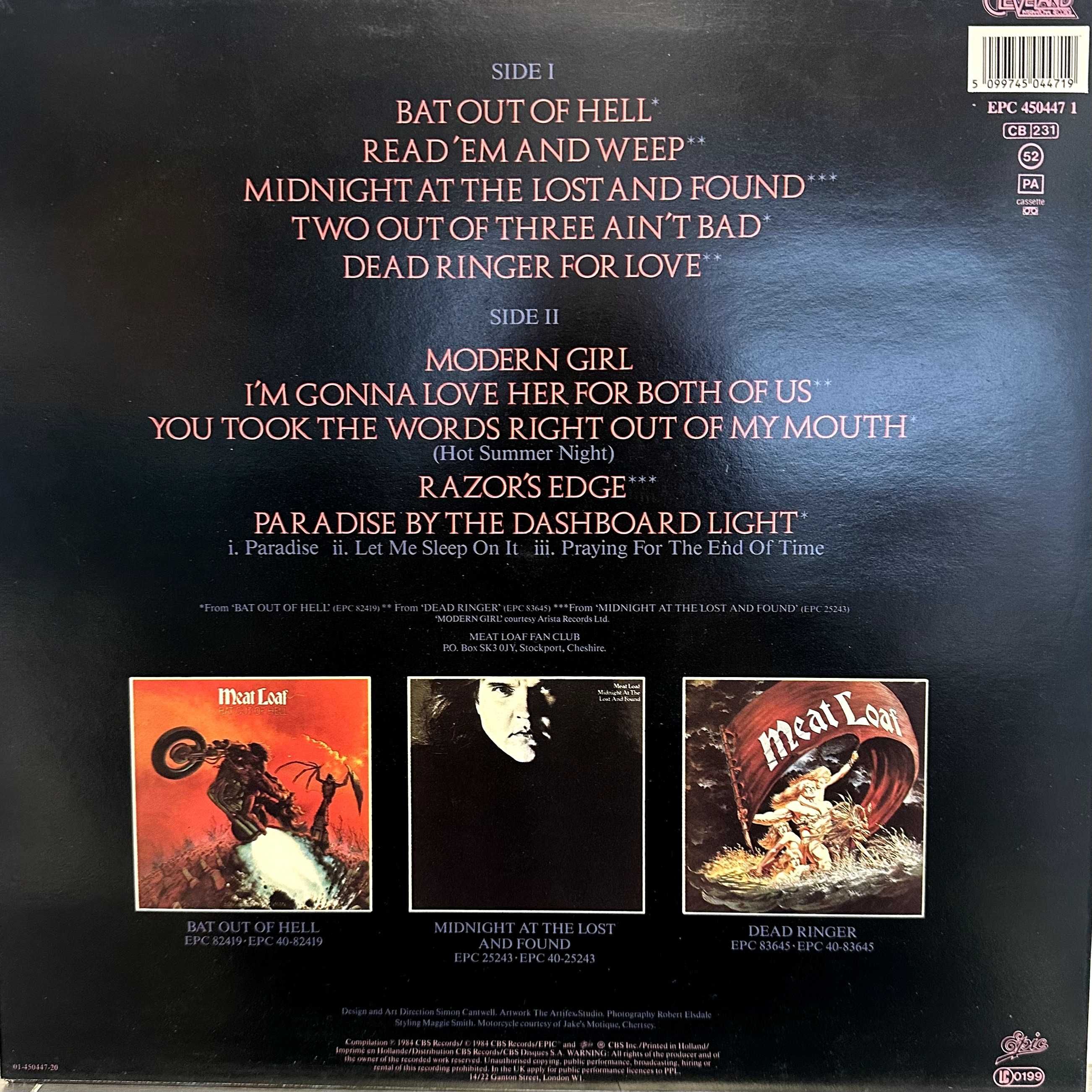 Meat Loaf - Hits out of Hell (Vinyl, 1984, Holland)