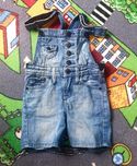 Spodenki jeansowe na szelkach r. 86