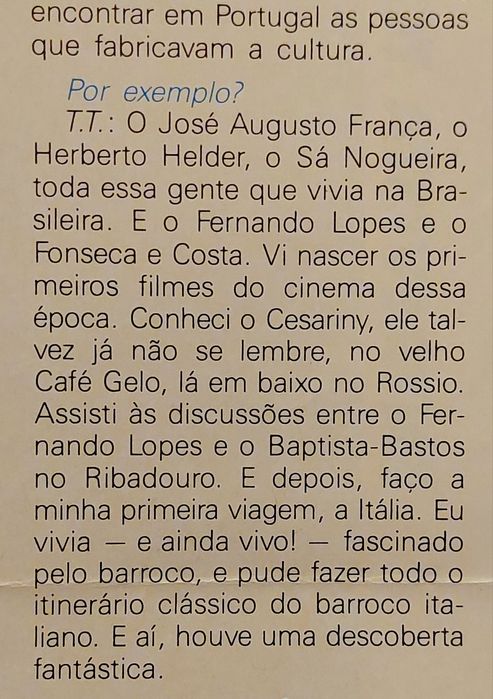 Tomás TAVEIRA - Entrevista 1989