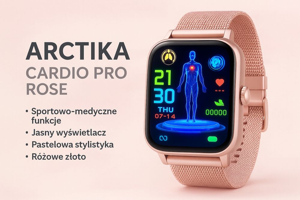 Smartwatch AI damski medyczny 1.95 cala IP68 Kardiowatch