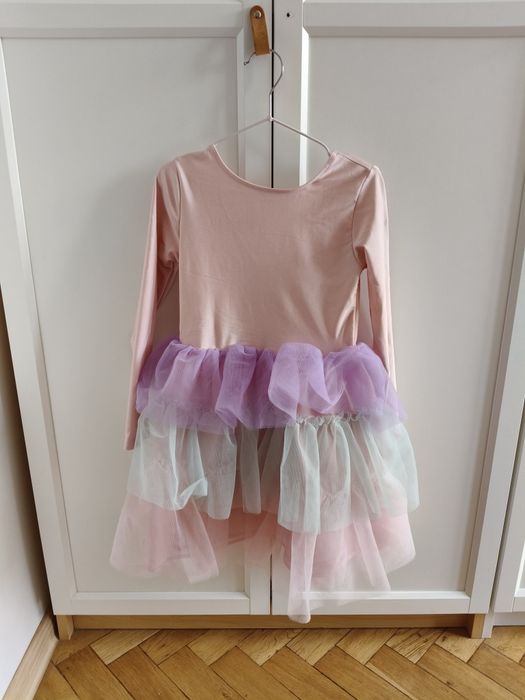 Sukienka baletnicy H&M pudrowy róż nie używana ! 110/116 Polecam