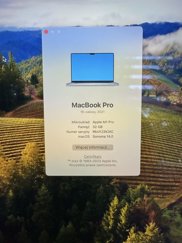 MacBook Pro 16 M1 32GB/512SSD/3 Cykli/Space Gray