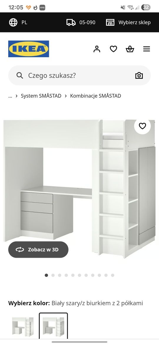 Łóżko z biurkiem