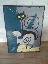 Obraz ręcznie namalowany koty