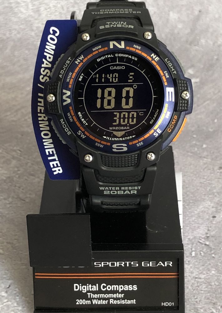 Casio SGW-100-2BCF Часы компасс знижка годинник касіо компас Ø45мм