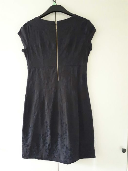 Elegancka sukienka ciążowa, granatowa, żakard, Happy Mum, L