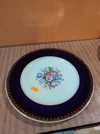 Piękny talerz patera w kwiaty Staffordshire England