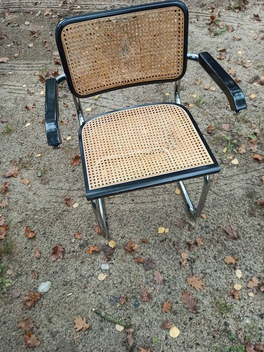 Krzesło  bauhaus z rafią w stylu MARCEL BREUER