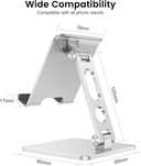 Suporte em metal rebatível para tablets e telemóveis,