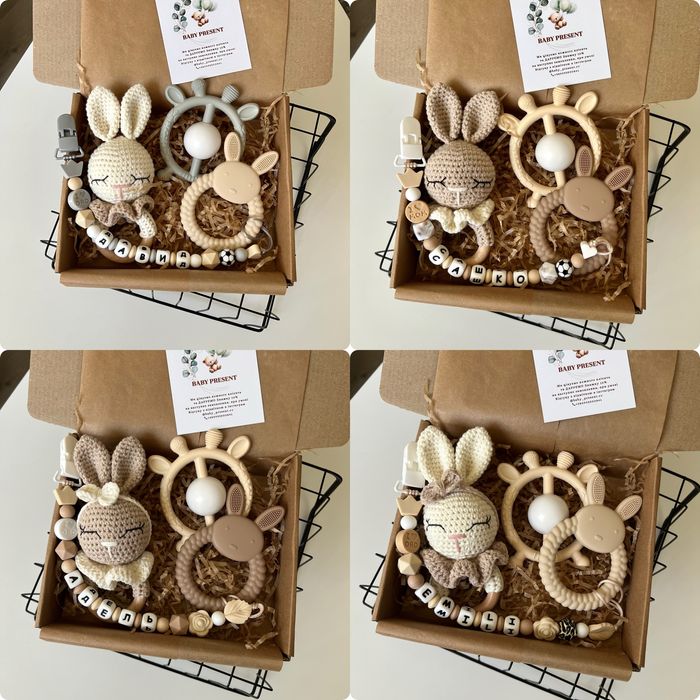 Іменний тримач, Гризунець, Прорізувач, Брязкальце, Пустушки Bibs