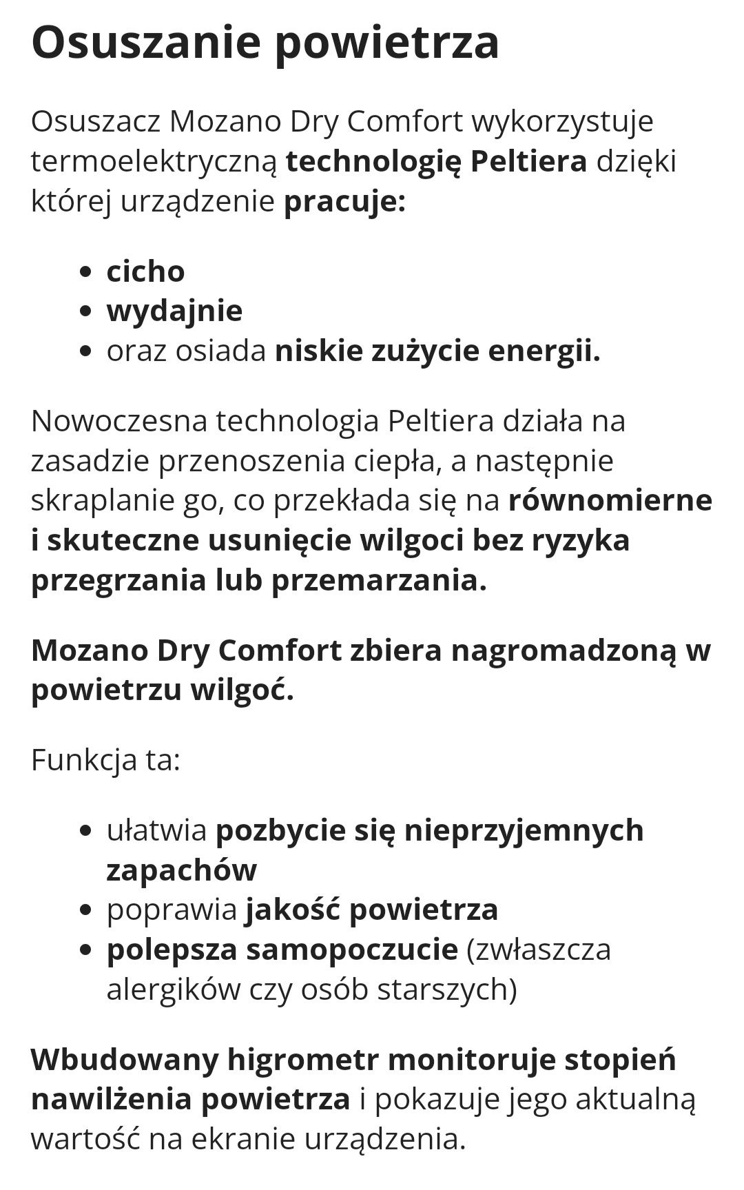 Osuszacz powietrza Mozano