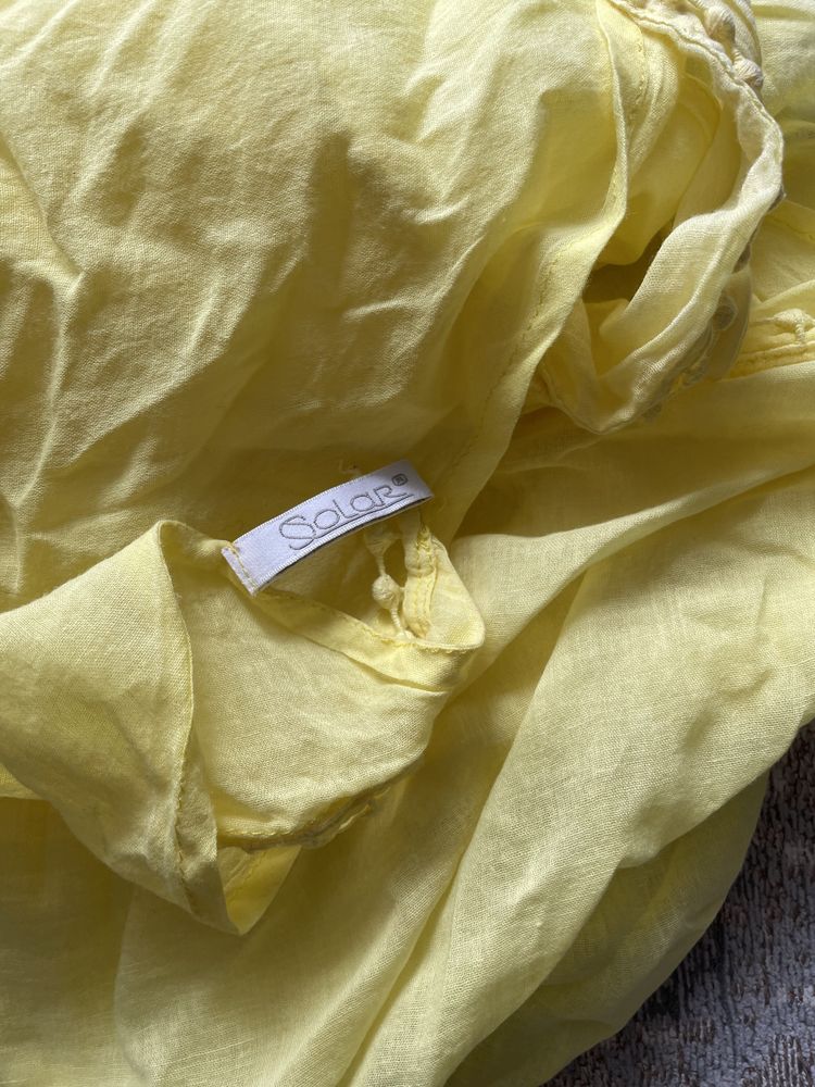Solar chusta z cienkiej bawełny 100% żółta kanarkowa