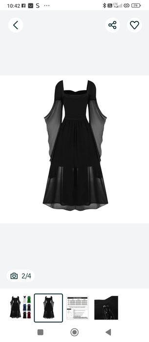 XL.Gotycka sukienka na Halloween Kostium Damskie sukienki maxi w kszta