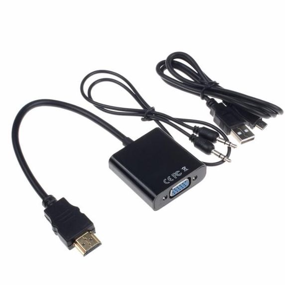 Конвертер из HDMI в VGA, + АУДИО + ПИТАНИЕ адаптер переходник