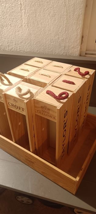 Caixas de madeira de 1 garrafa de vinho