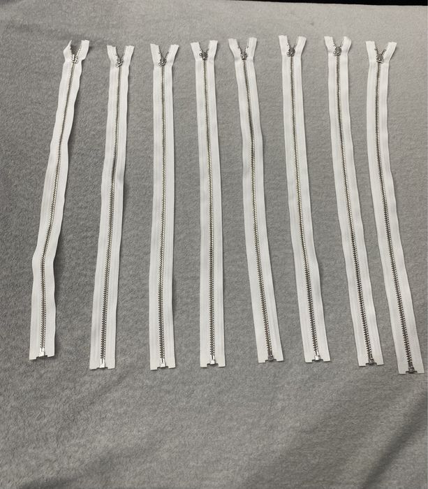 Zestaw metalowych zamków błyskawicznych – szare , solidne