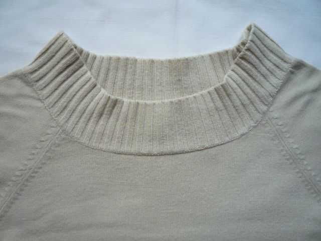 Camaieu 36/S Beżowa bluzka sweterek w łódkę Jak Nowy