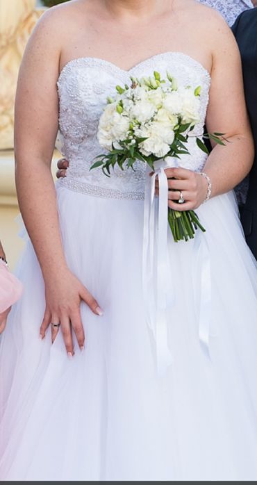 Suknia ślubna biała księżniczka 36 38