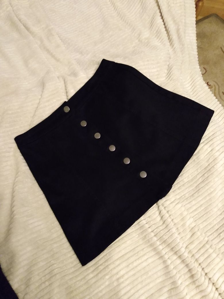 Spódnica zamszowa czarna Zara