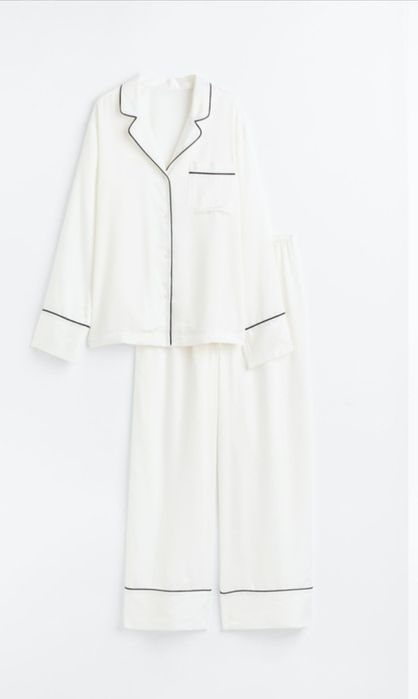 H&M nowa biała piżama L/XL satyna