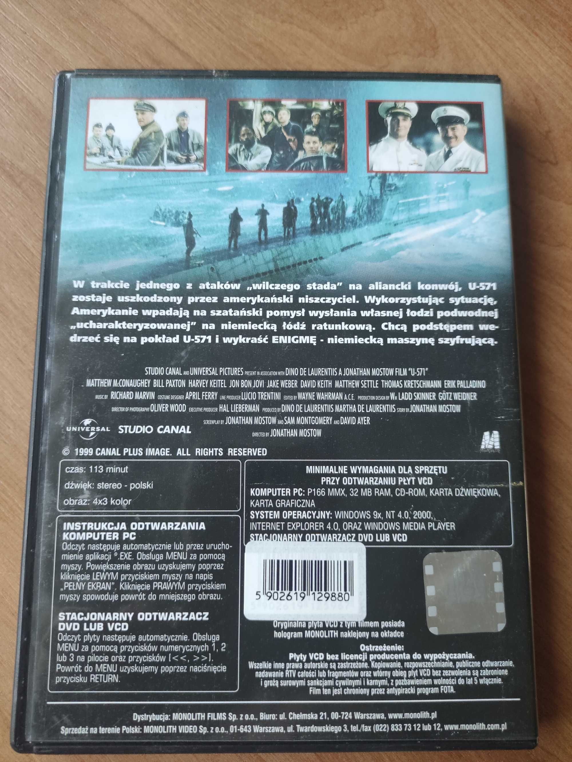 Płyta DVD,,U-571"