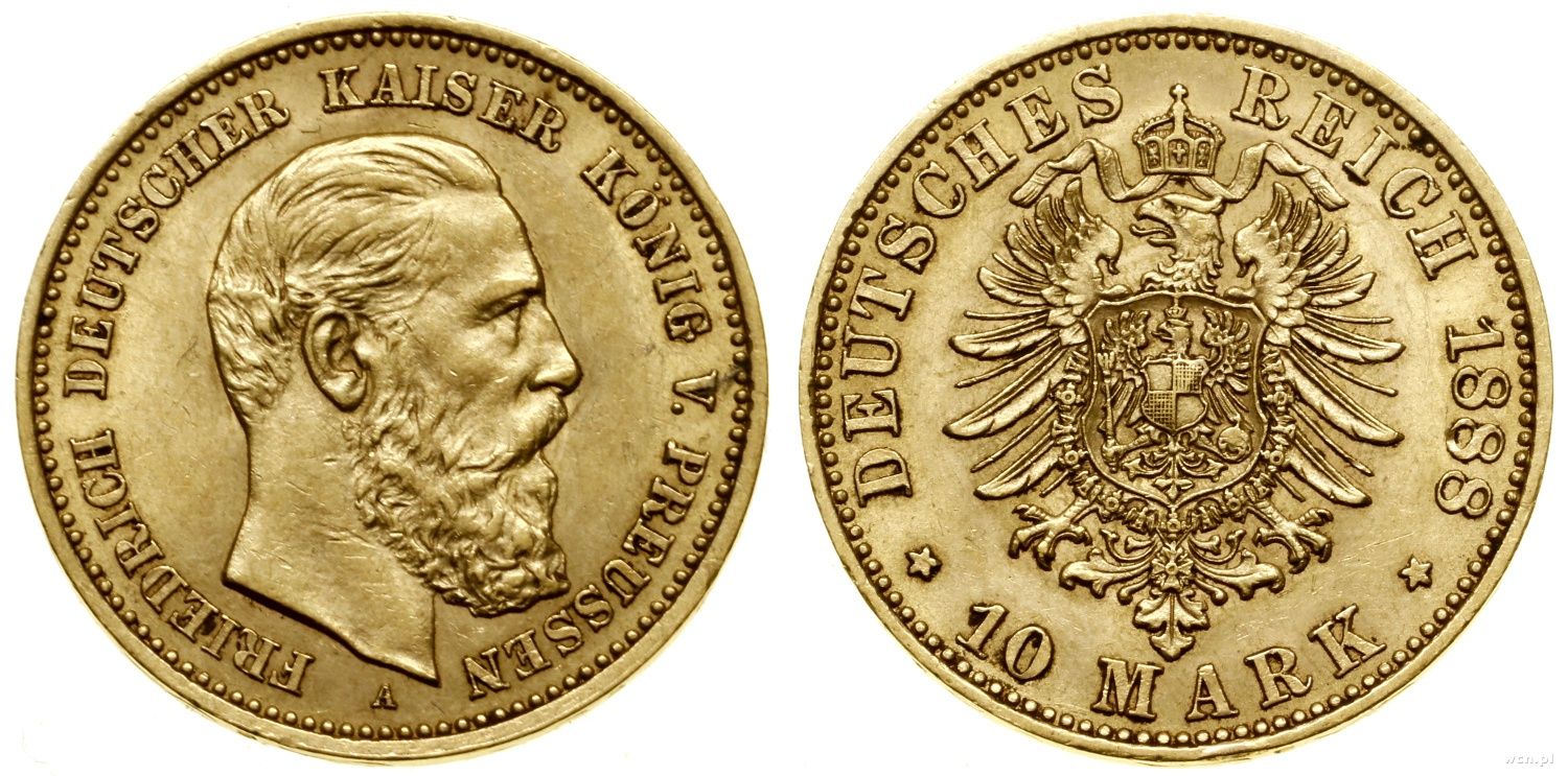 10 marek 1888  złota moneta