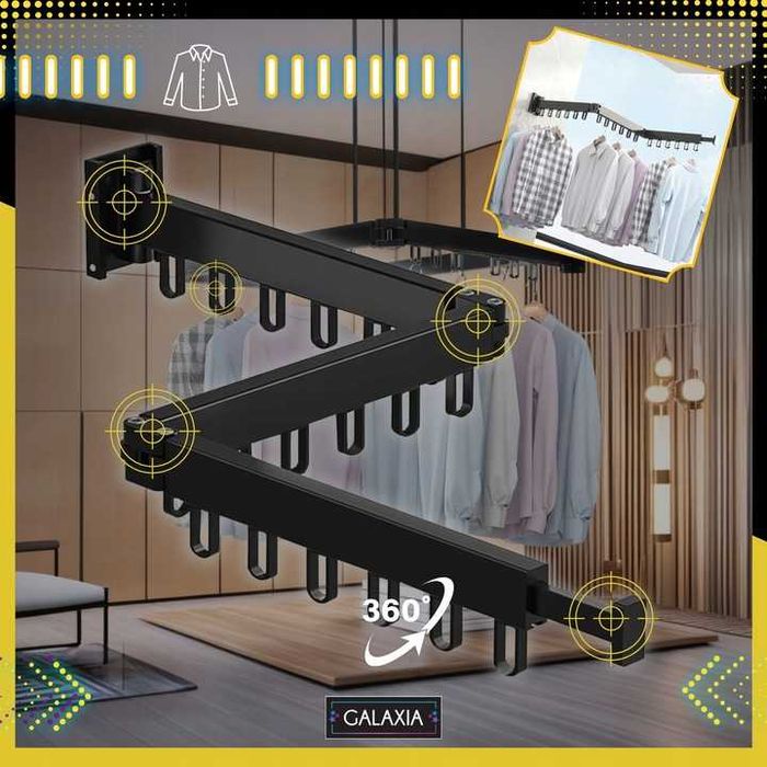 SUSZARKA NA PRANIE Wieszak Ubrania Składany Do Prania Ścianę Rozsuwana