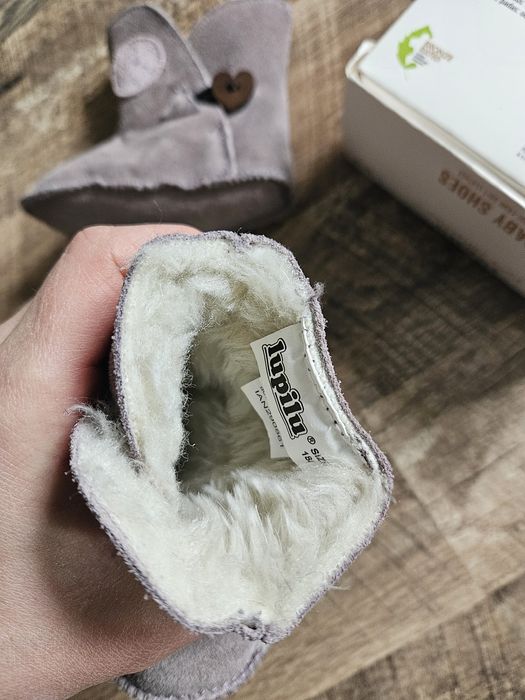 Buty zimowe kozaki niechodki Lupilu 18 19 skórzane