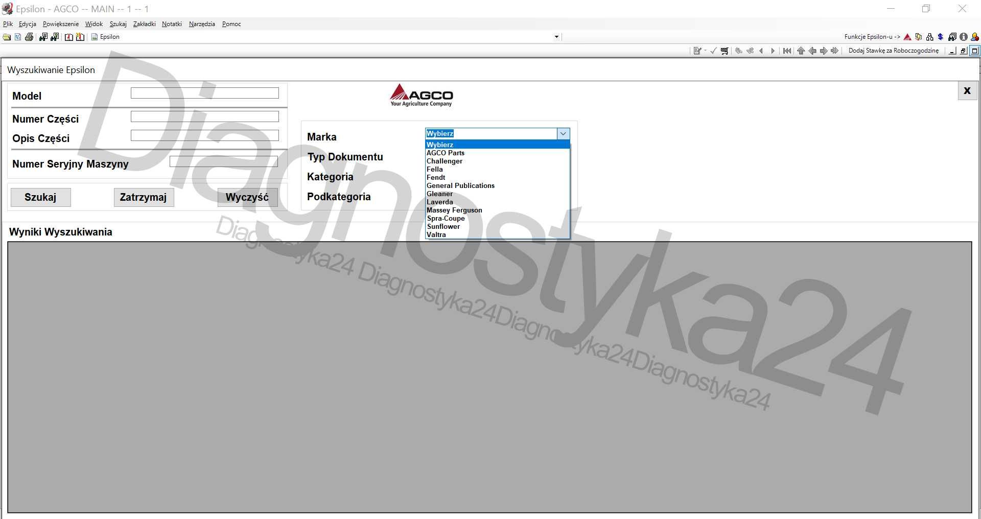 LAPTOP AGCO Epsilon 2021.08 Serwisówka Katalog Części Fendt Massey