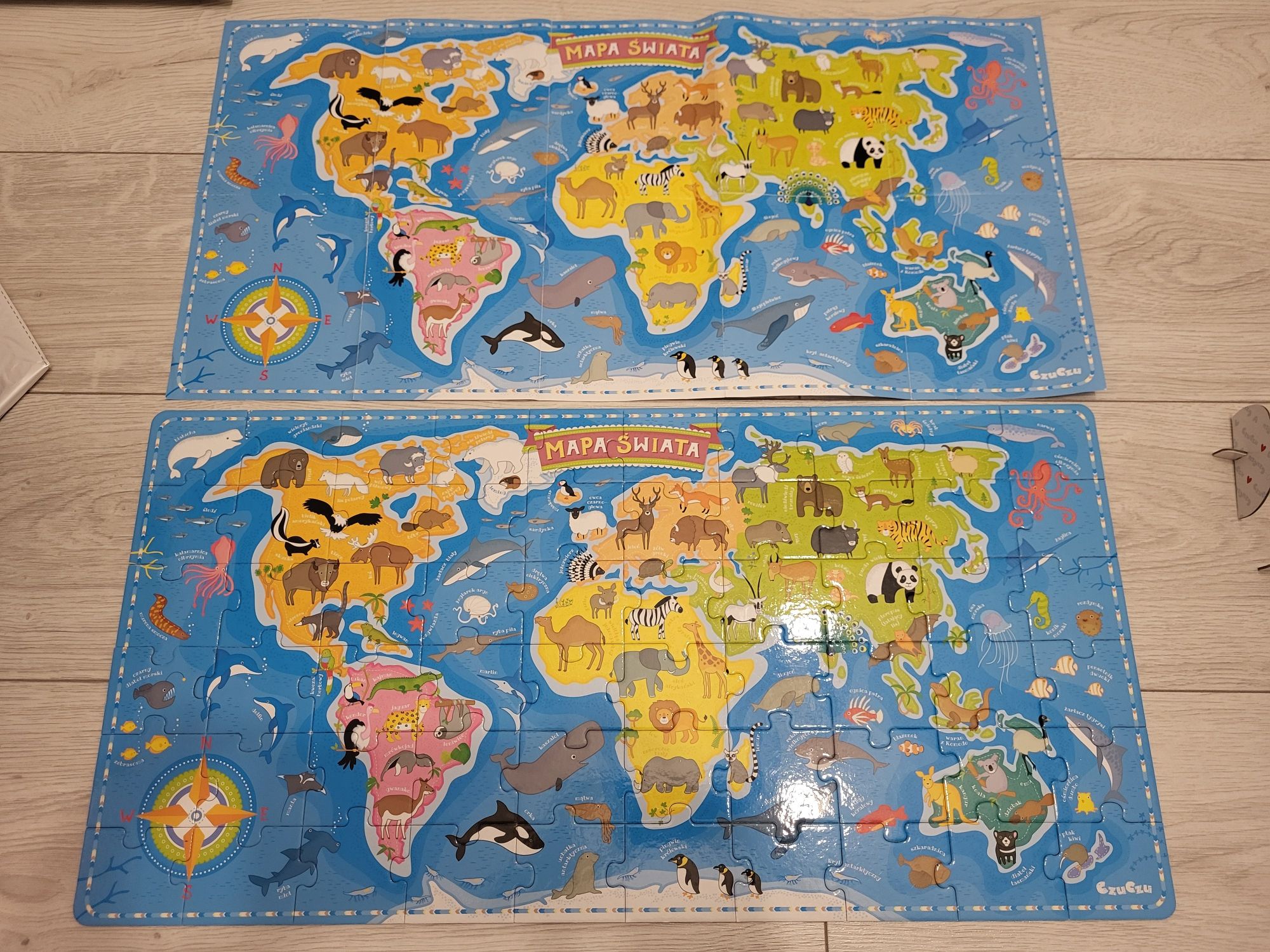 CzuCzu Puzzle Mapa świata Zwierzęta