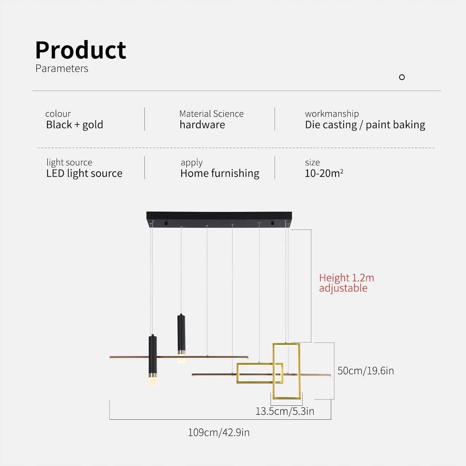 Lampa wisząca GEADI 5 -punkty światła zintegrowane źródło LED