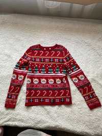 Sweter świąteczny 128/134 cm H&M dla dziecka mikołaj prezenty choinka